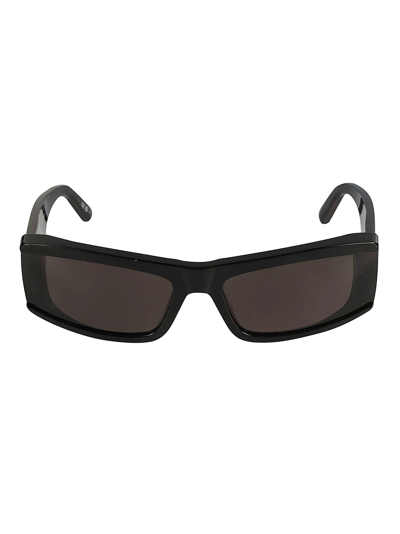 Balenciaga Rectangular Lens Flat Temple Sunglasses In Black/grey
