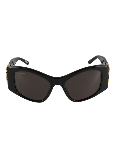 Balenciaga Bb Hinge Cat-eye Sunglasses In Shiny Solid Black