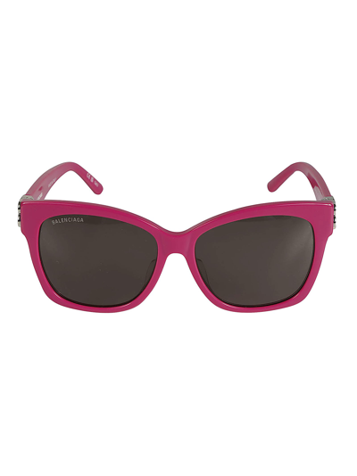 Balenciaga Bb Hinge Classic Sunglasses In Fuchsia/grey