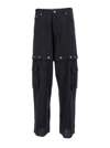 Off-white Black 90s Logo Straight Leg Cargo Pants In Blu