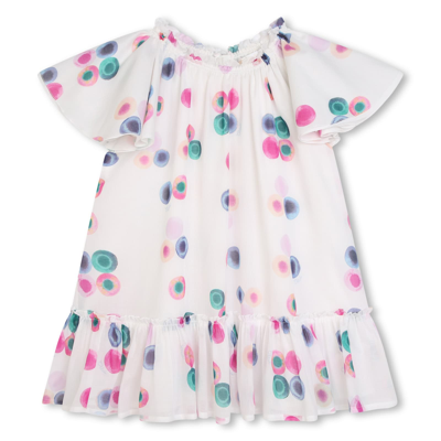 Chloé Kids' Graphic-print Organic Cotton Dress In Metal