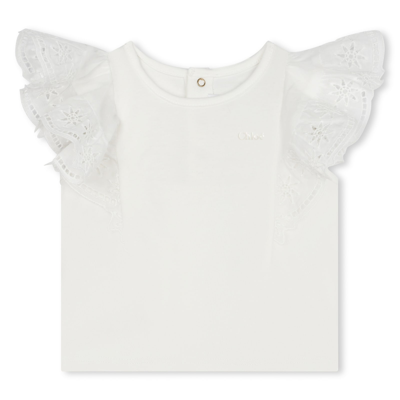 Chloé Babies' Blouse With Embroidery In White