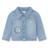 Chloé Eyelet-detail Denim Jacket In Gray