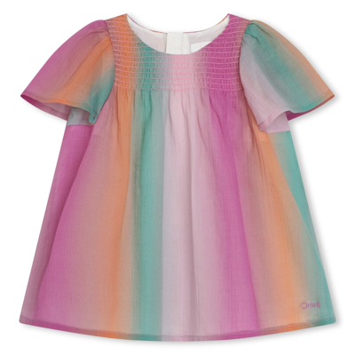 Chloé Kids' Dress With Shaded Effect In Multicolor