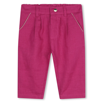 Chloé Kids' Trousers With Embroidery In Pink