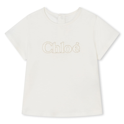 Chloé Babies' T-shirt With Print In White