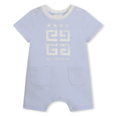 Givenchy Babies' 4g-print Cotton Pajamas In Light Blue