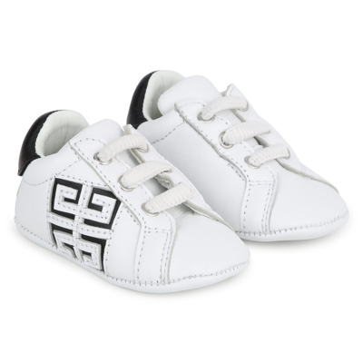 Givenchy Kids' 4g Leather Sneakers In White
