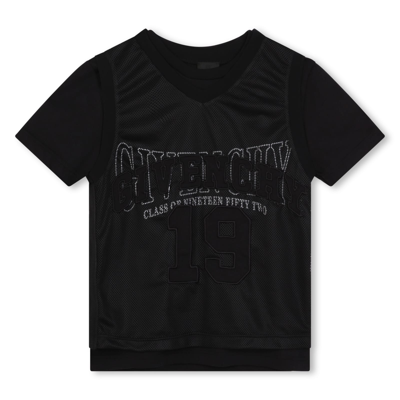 Givenchy Kids' Logo-print Crew-neck T-shirt Set In Black