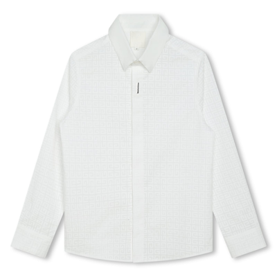 Givenchy Kids' 4g 图案棉衬衫 In White