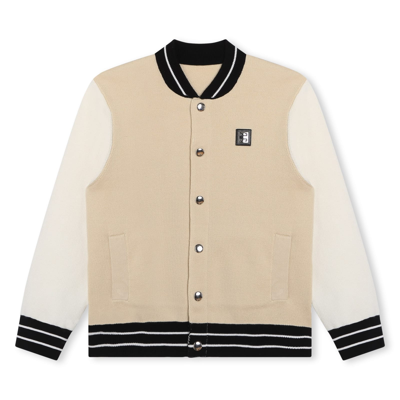 Givenchy Kids' Beige Bomber Jacket For Boy With Logo In Neutrals