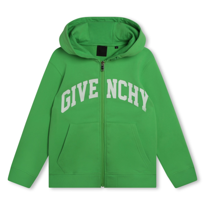 Givenchy Kids' Sweatshirt With Print In F Verde Lampeggiante