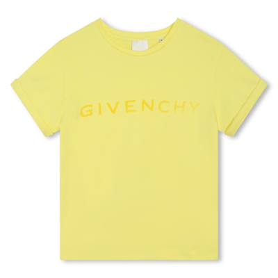 Givenchy Kids' 4g-print Cotton T-shirt In Yellow