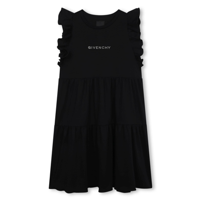 Givenchy Kids' Dress With Rhinestones In Black