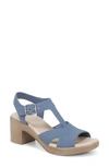 Bzees Everly Machine Washable Block Heel Sandal In Blue Denim