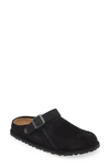 Birkenstock Lutry Premium Suede Slippers In Black
