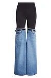 Coperni Hybrid Denim Pants In Black / Blue
