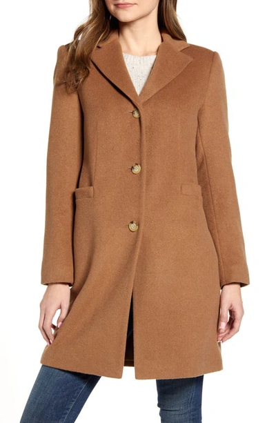 Ralph Lauren Wool Blend Reefer Coat In Z/dnunew Vicuna