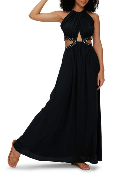 Diane Von Furstenberg Elizabeth Cutout Maxi Dress In Blk/tigris