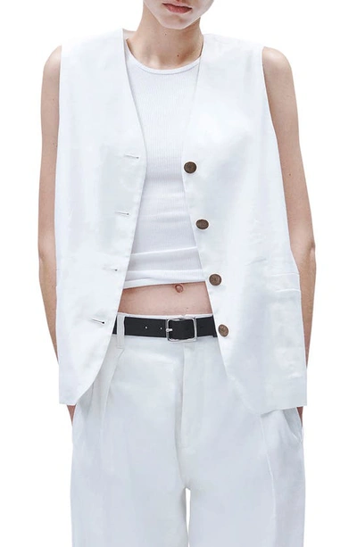 Rag & Bone Charlotte Linen Suiting Vest In White