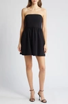 French Connection Whisper Strapless Dress In Blackout