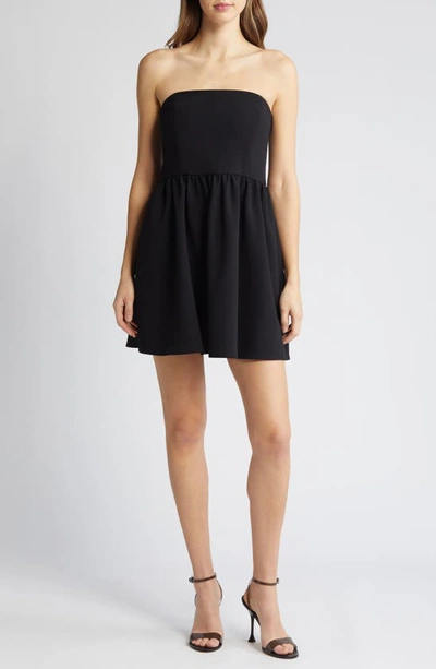 French Connection Whisper Strapless Dress In Blackout