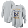 PRESSBOX PRESSBOX  GRAY MICHIGAN WOLVERINES COLLEGE FOOTBALL PLAYOFF 2023 NATIONAL CHAMPIONS PONCHO PULLOVER 