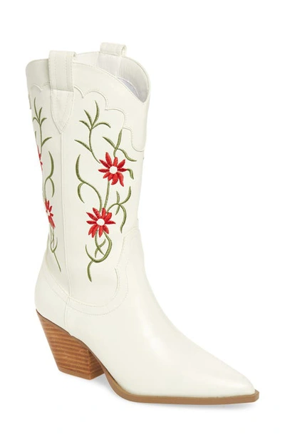 Billini Allison Pointed Toe Western Boot In White