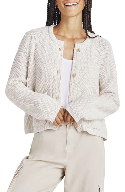 Splendid Andrea Patch Pocket Cropped Cardigan In Beige