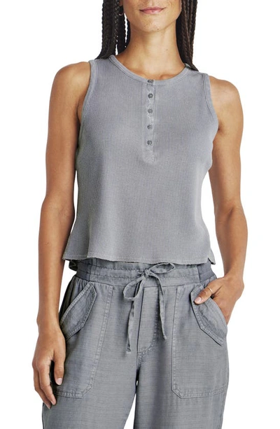 Splendid Bethany Thermal Henley Tank In Grey