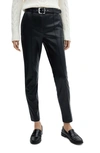 MANGO BELTED FAUX LEATHER PANTS