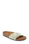 Birkenstock Madrid Big Buckle Slide Sandal In Faded Lime