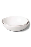 Fable The Low Serving Bowls Set Of 2 In Speckled White
