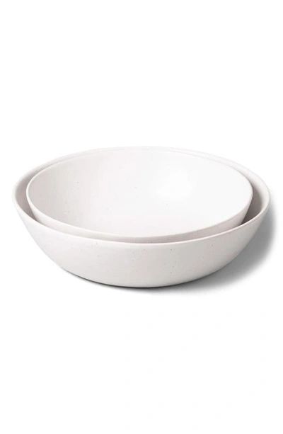 Fable The Low Serving Bowls Set Of 2 In Speckled White