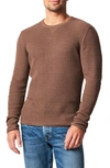 Billy Reid Mini Waffle Crewneck T-shirt In Walnut