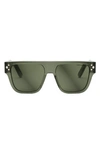 Dior Cd Diamond S6i Sunglasses In Shiny Dark Green/green