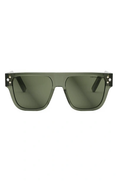 Dior Cd Diamond S6i Sunglasses In Shiny Dark Green