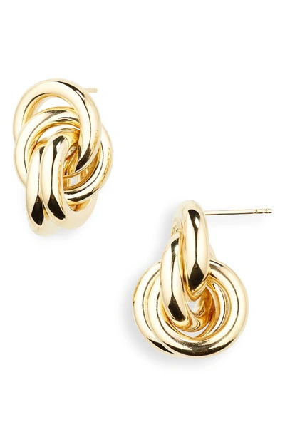 Lie Studio Vera Knot Tie Sterling Silver Earrings In Gold