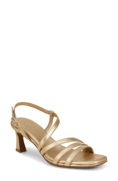 Naturalizer Galaxy Slingback Sandal In Dark Gold Faux Leather