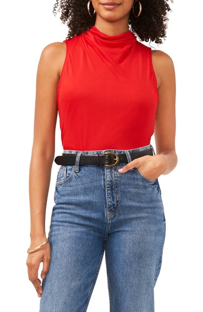Vince Camuto Funnel Neck Sleeveless Top In Tulip Red