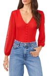 VINCE CAMUTO VINCE CAMUTO PUFF SHOULDER FRONT BUTTON TOP