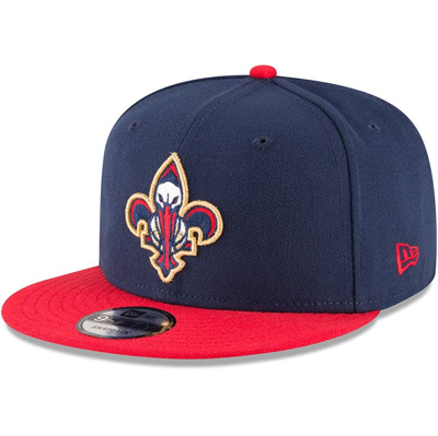 New Era Men's  Navy, Red New Orleans Pelicans 2-tone 9fifty Adjustable Snapback Hat In Navy,red