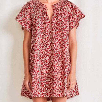 Apiece Apart Deia Mini Dress In Mango Bouquet In Multi