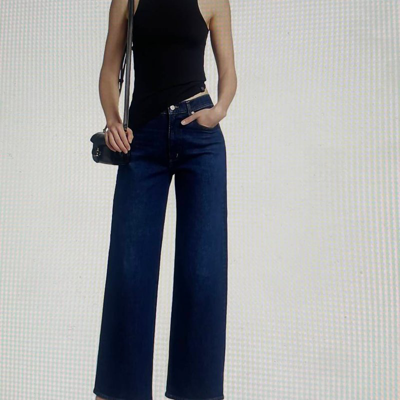 Agolde Harper Mid-rise Wide-leg Jeans In Tempo Dk Marbl