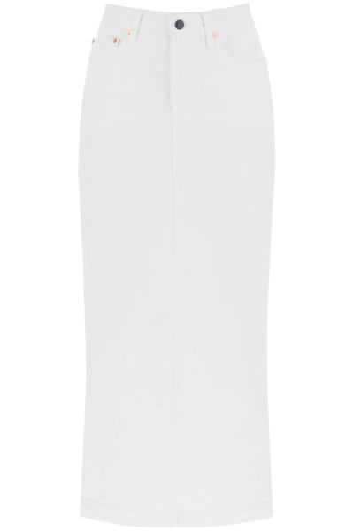 Wardrobe.nyc Column Denim Maxi Skirt In White