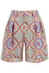 Etro Paisley Print Silk Shorts In Multicolor