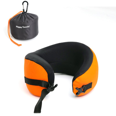 Cushion Lab Ergonomic Travel Pillow In Orange