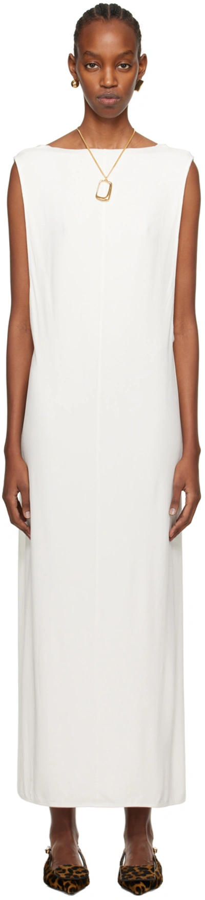 JACQUEMUS WHITE LES SCULPTURES 'LA ROBE CAPA' MAXI DRESS