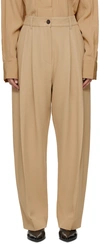 STUDIO NICHOLSON BEIGE ACUNA TROUSERS