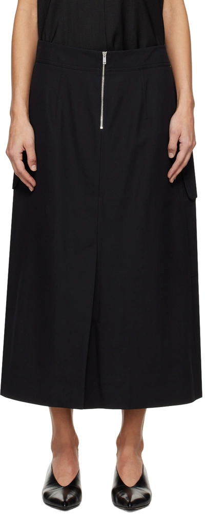 Studio Nicholson Black Tyrell Midi Skirt